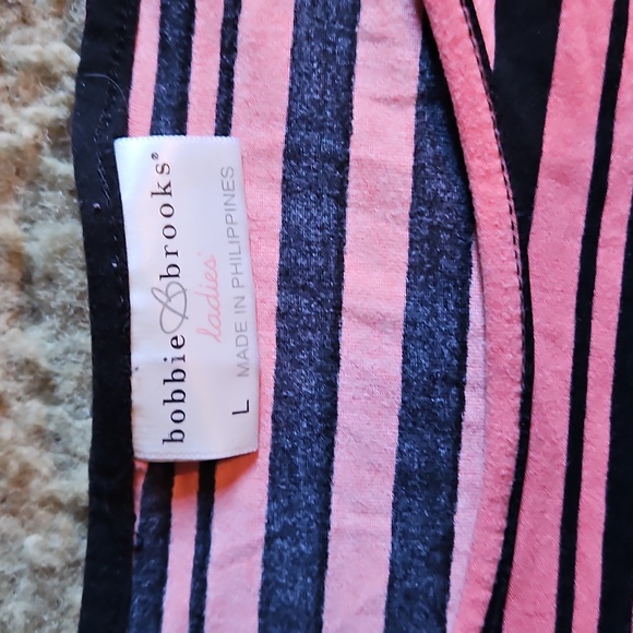 Bobbie Brooks Pink White and Black Striped Dress - Picture 2 of 3